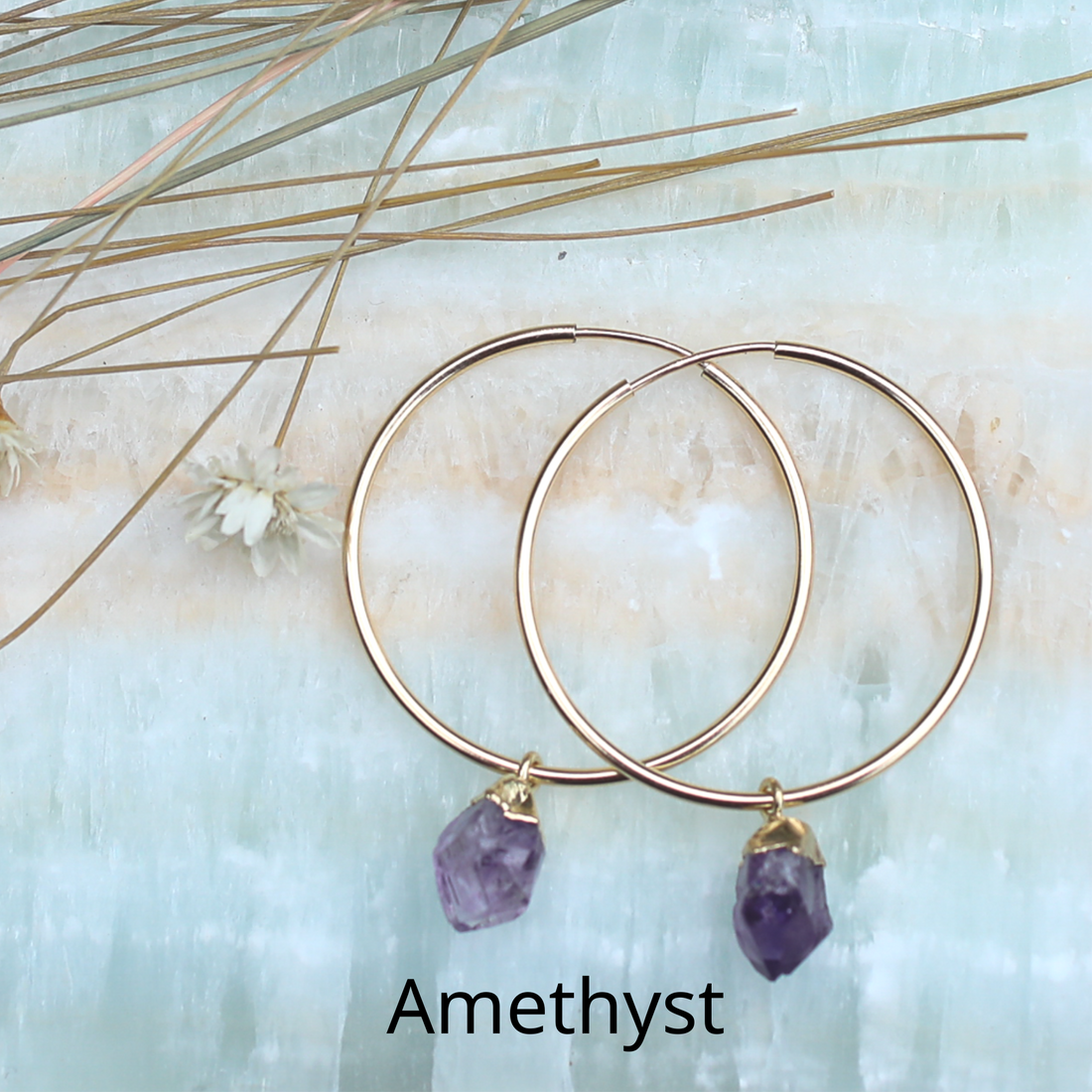 Jo Gemstone Hoops- more choices available