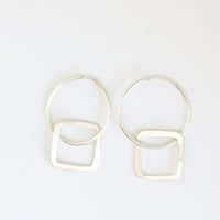 Lucinda -SMALL hoops with square, heart, circle, diamond, totem