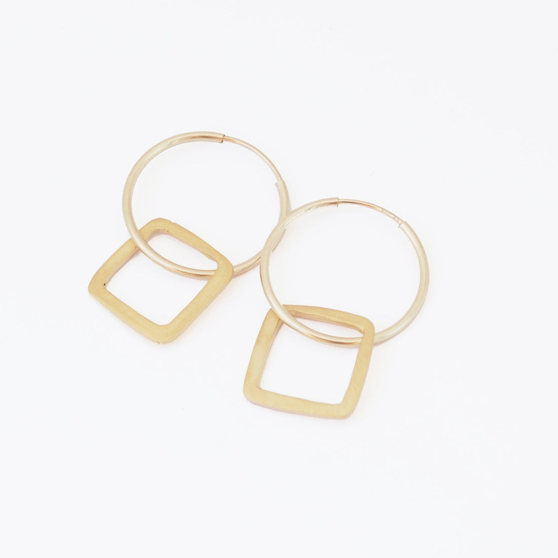 Lucinda -SMALL hoops with square, heart, circle, diamond, totem