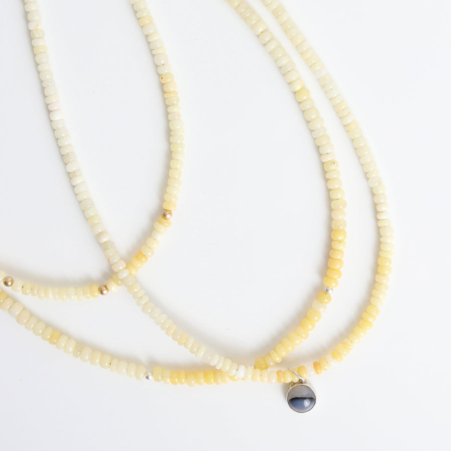 Sunshowers Opal and Dendritic Agate Necklace
