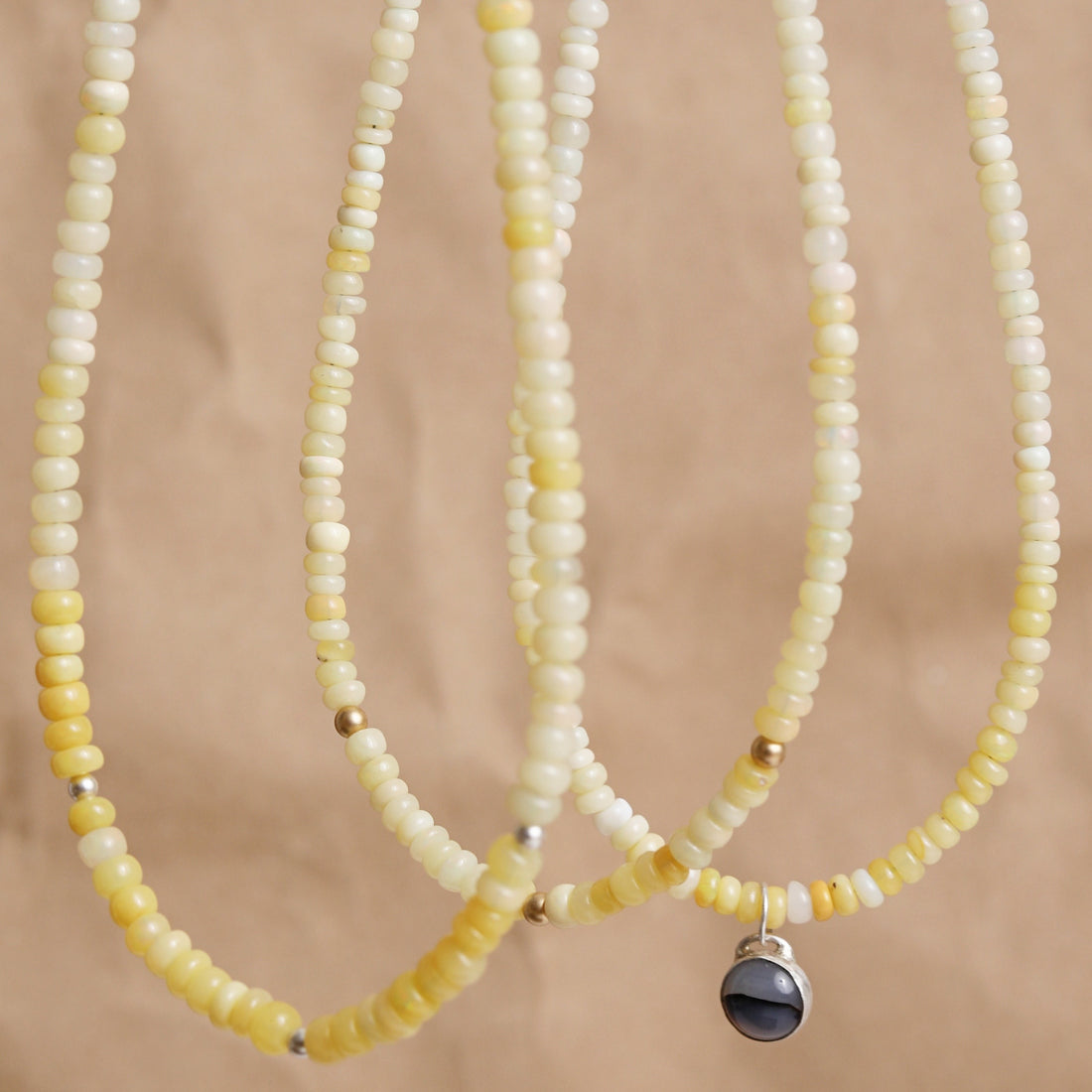 Sunshowers Opal and Dendritic Agate Necklace