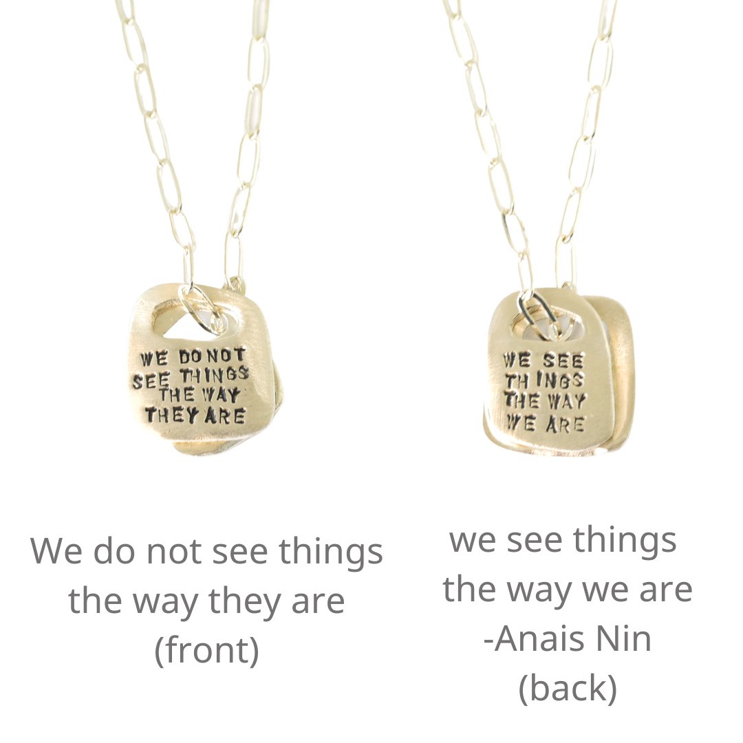 Anais Nin Rune Necklace "We do not see things the way they are. We see things the way we are" - Chocolate and Steel
