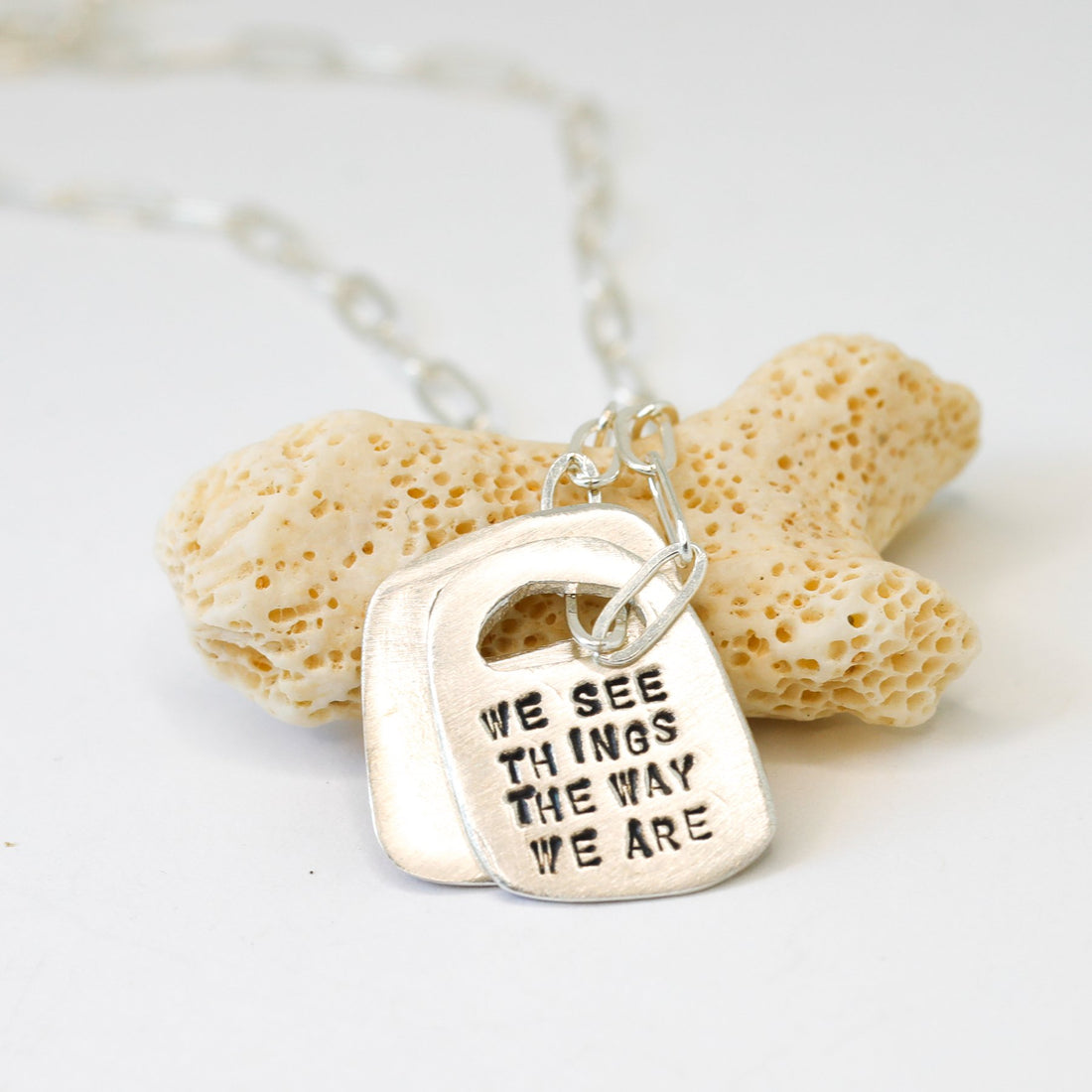 Anais Nin Rune Necklace "We do not see things the way they are. We see things the way we are" - Chocolate and Steel