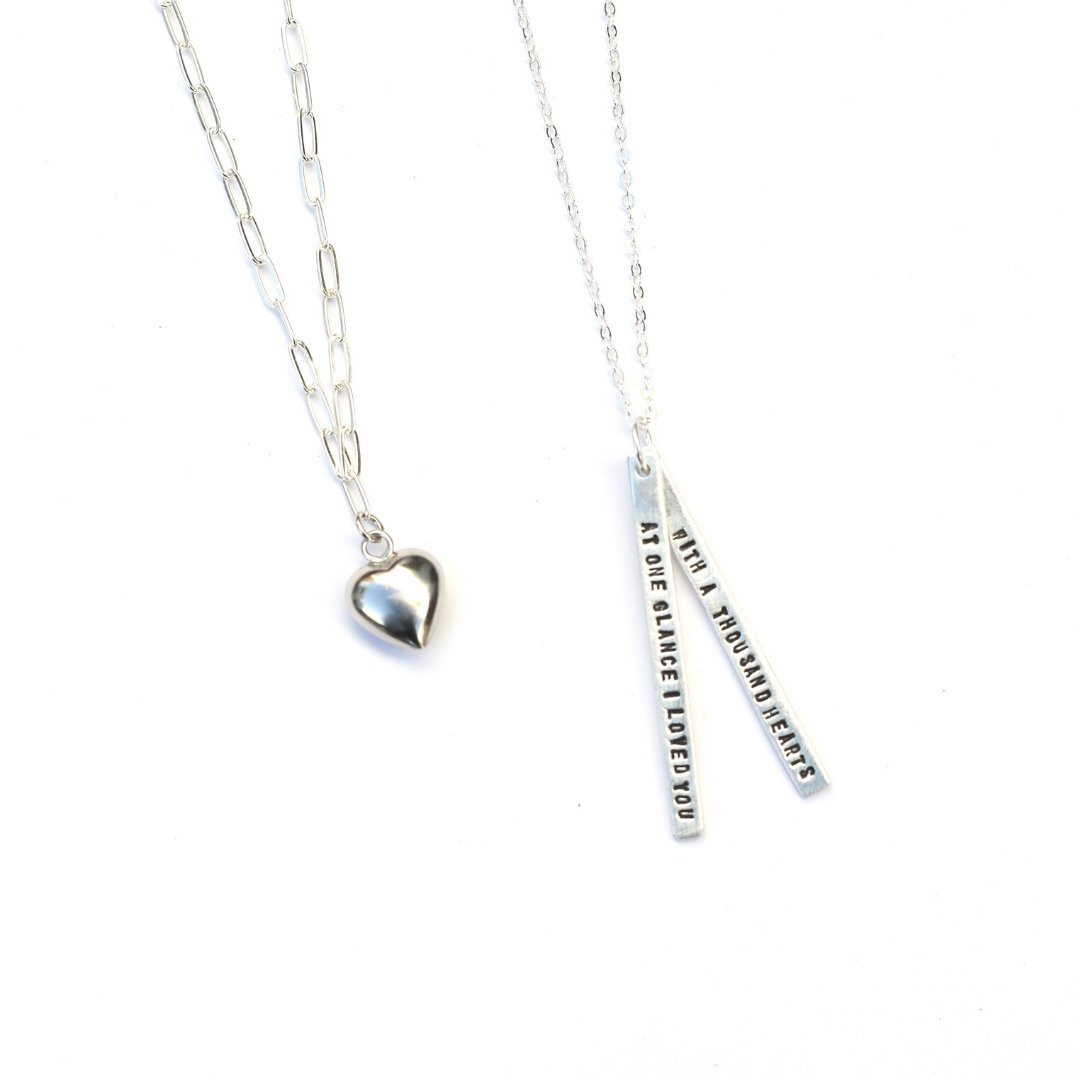Annabelle Full Heart Necklace - Chocolate and Steel