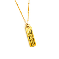 Arthur Ashe Luggage Tag Quote Necklace "Start where you are, Use what you have, Do what you can" - Chocolate and Steel