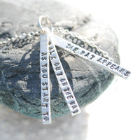 "As you start to walk out on the way, the way appears." -Rumi Quote necklace - Chocolate and Steel
