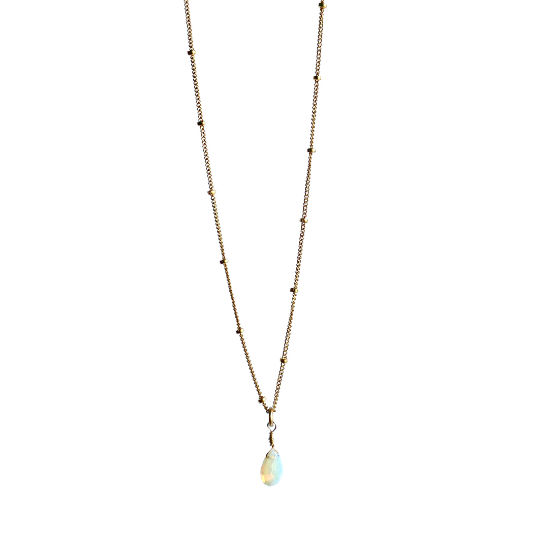 Australian Opal Teardrop Necklace