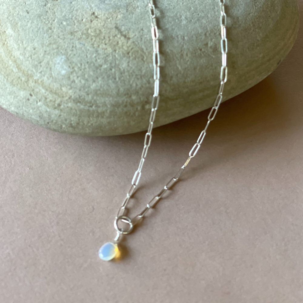 Australian Opal Teardrop Necklace