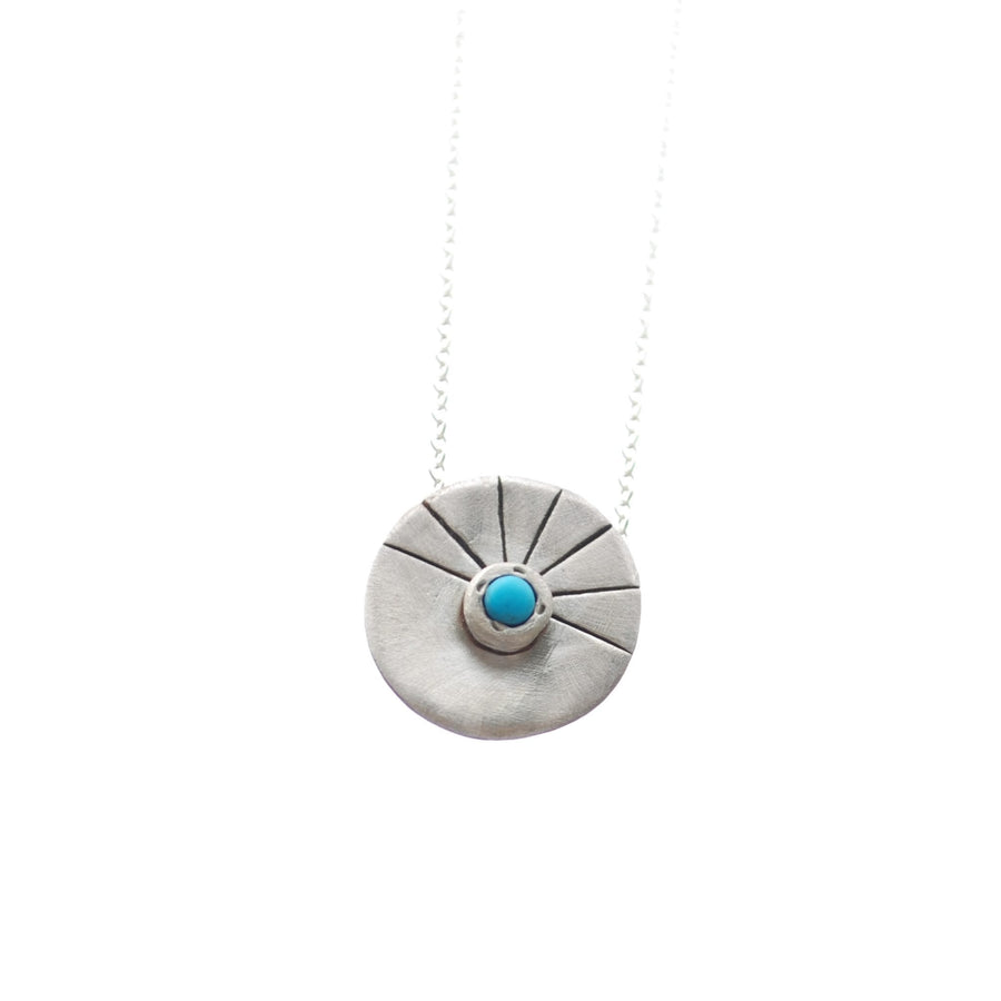 Aytan Round Necklace - Chocolate and Steel