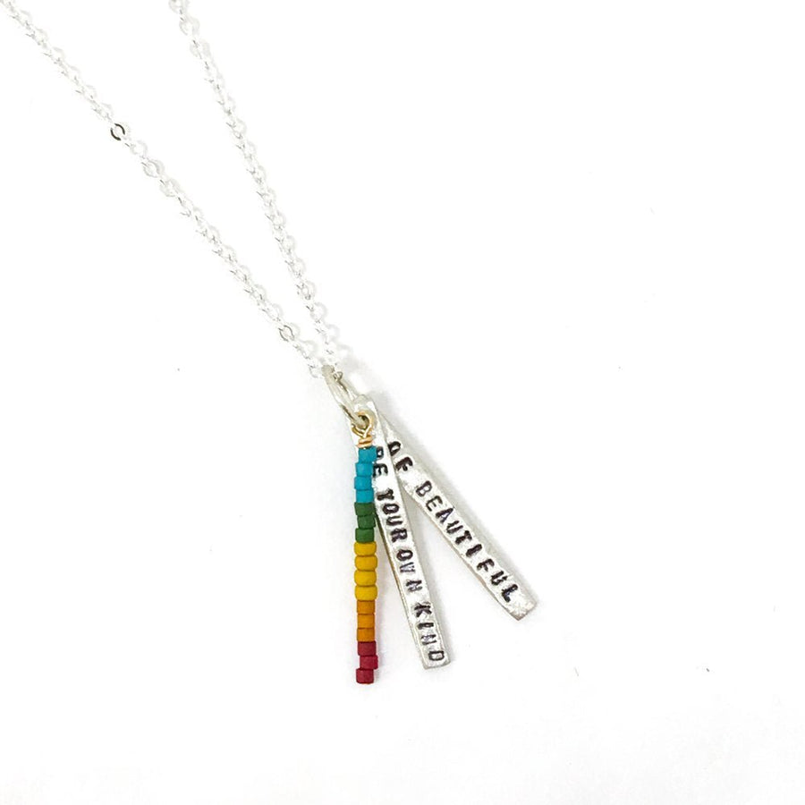 Be Your Own Kind of Beautiful | Quote Necklace | Pride Collection - Chocolate and Steel