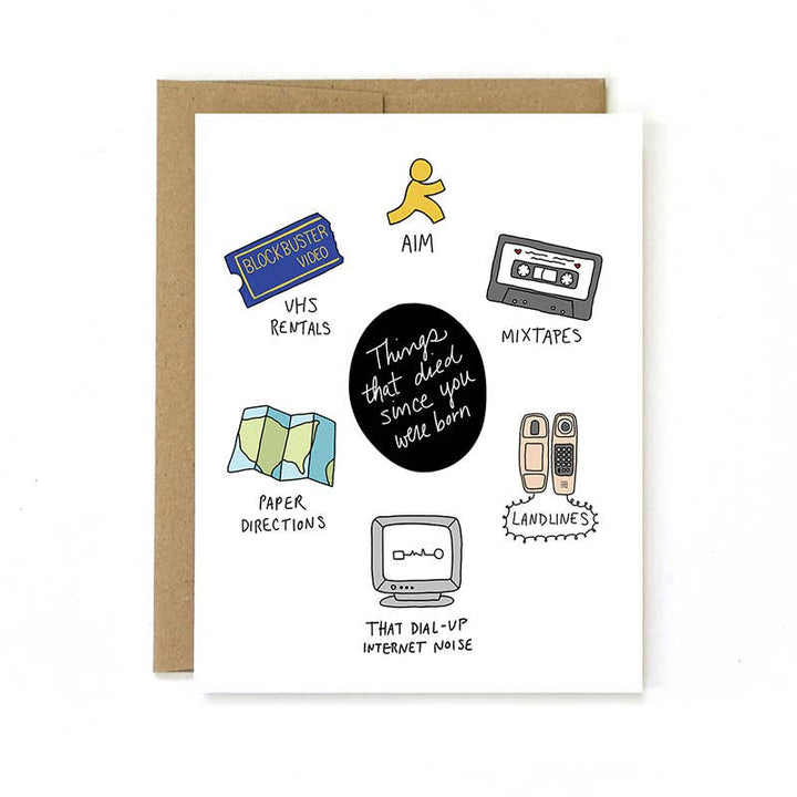 Birthday Card - Things That Died - Chocolate and Steel