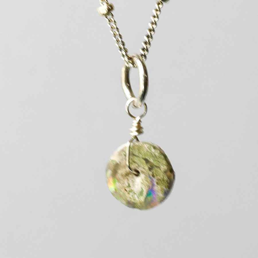 Boulder Opal Tiny Charm Necklace - Chocolate and Steel