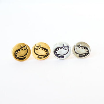 boygirlparty® Cat Studs - Chocolate and Steel