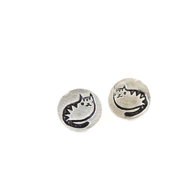 boygirlparty® Cat Studs - Chocolate and Steel
