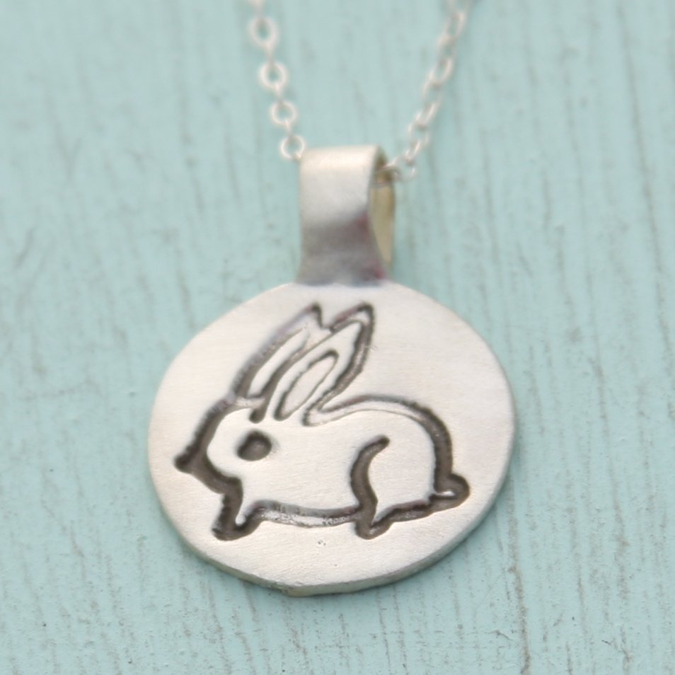 boygirlparty® medium bunny necklace - Chocolate and Steel