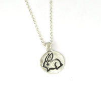 boygirlparty® medium bunny necklace - Chocolate and Steel