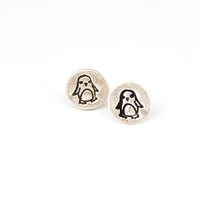 boygirlparty® Penguin Studs - Chocolate and Steel