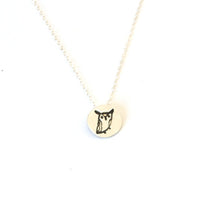 boygirlparty® Tiny Horned Owl necklace - Chocolate and Steel
