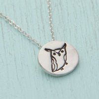 boygirlparty® Tiny Horned Owl necklace - Chocolate and Steel