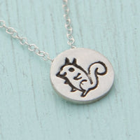 boygirlparty® Tiny Squirrel necklace - Chocolate and Steel