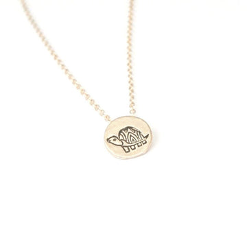 boygirlparty® Tiny Turtle necklace - Chocolate and Steel