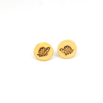 boygirlparty® Turtle Studs - Chocolate and Steel