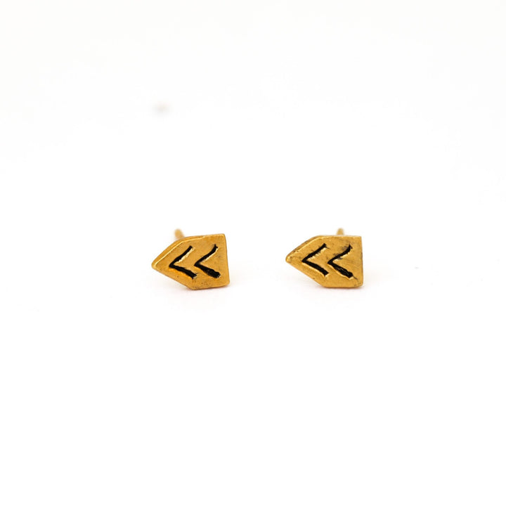 Chevron studs - Chocolate and Steel