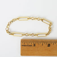 Chunky Link Bracelet - Chocolate and Steel
