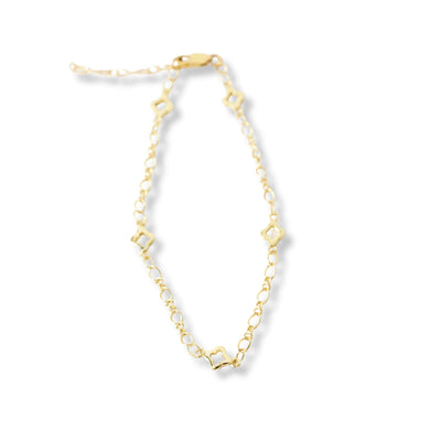 Clover Chain Bracelet - Chocolate and Steel