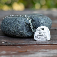 Custom Rune Tablet Quote Necklace | Inspirational Quote Jewelry - Chocolate and Steel
