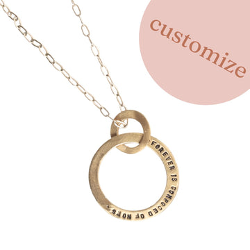Customized Message Circle Necklace - Chocolate and Steel