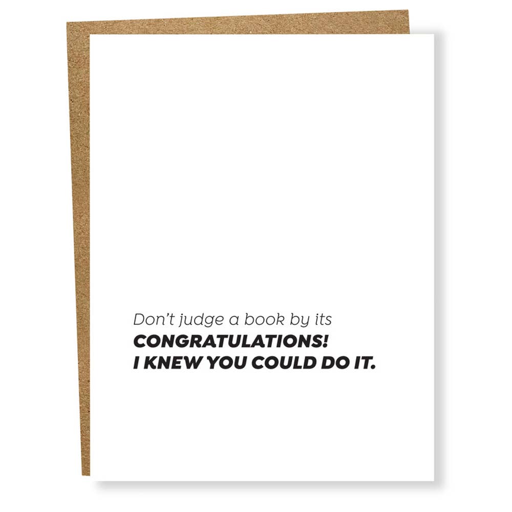 "Don’t Judge" Graduation Card - Chocolate and Steel
