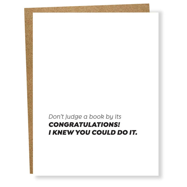 "Don’t Judge" Graduation Card - Chocolate and Steel