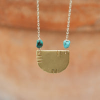 Elan - Halfmoon Necklace with Turquoise Stones