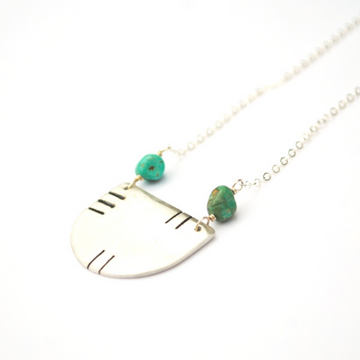 Elan - Halfmoon Necklace with Turquoise Stones