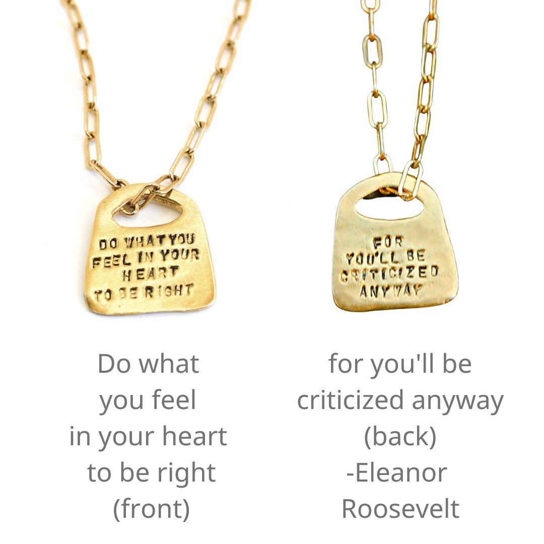 Eleanor Roosevelt Rune Necklace "Do what you feel in your heart to be right, for you'll be criticized anyway." - Chocolate and Steel
