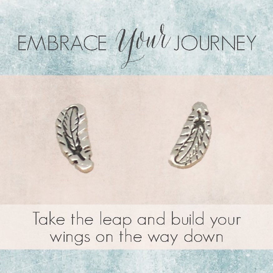 Embrace Your Journey - Feather Studs
