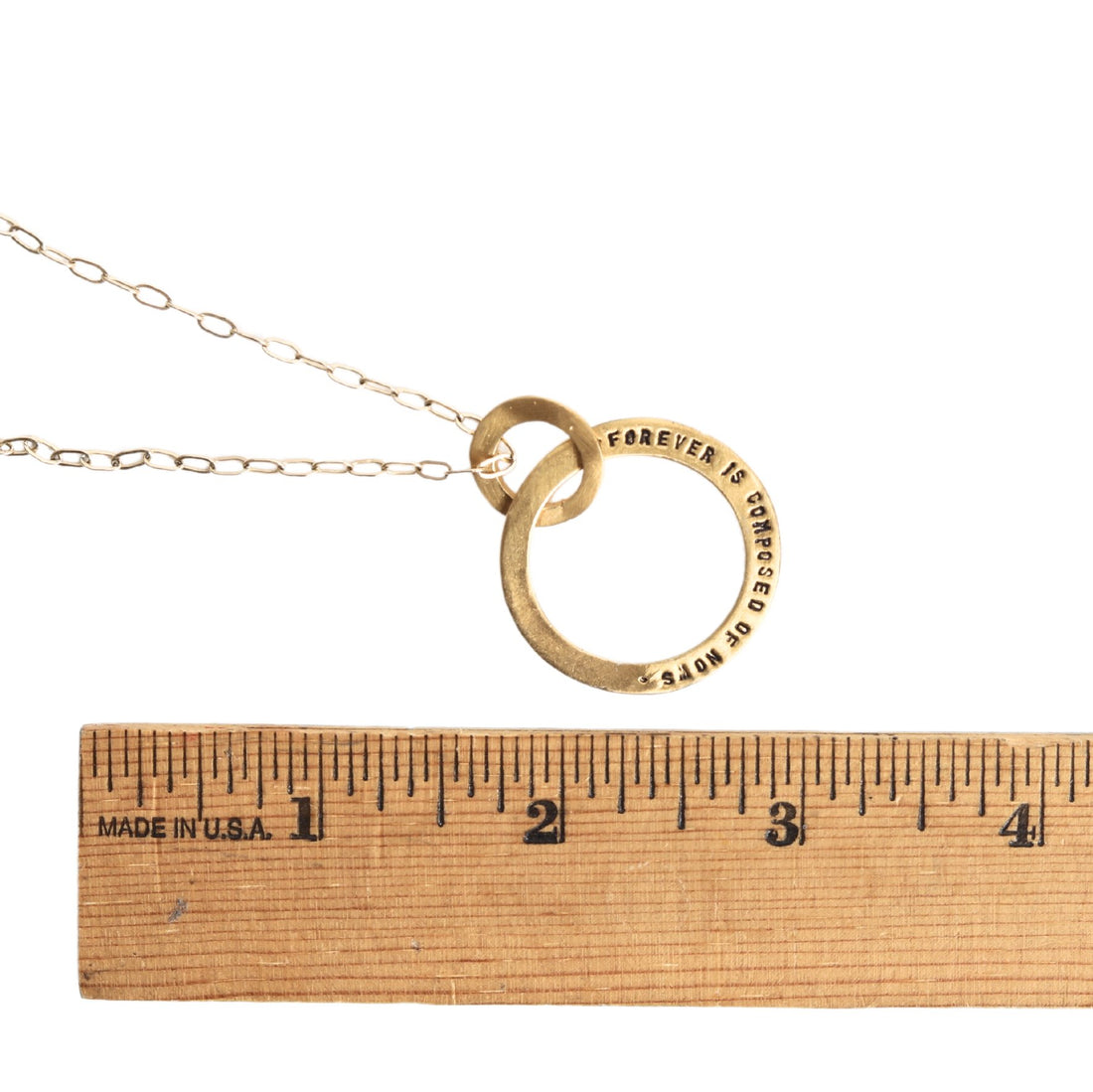 Emily Dickinson "Forever" Message Circle Necklace - Chocolate and Steel