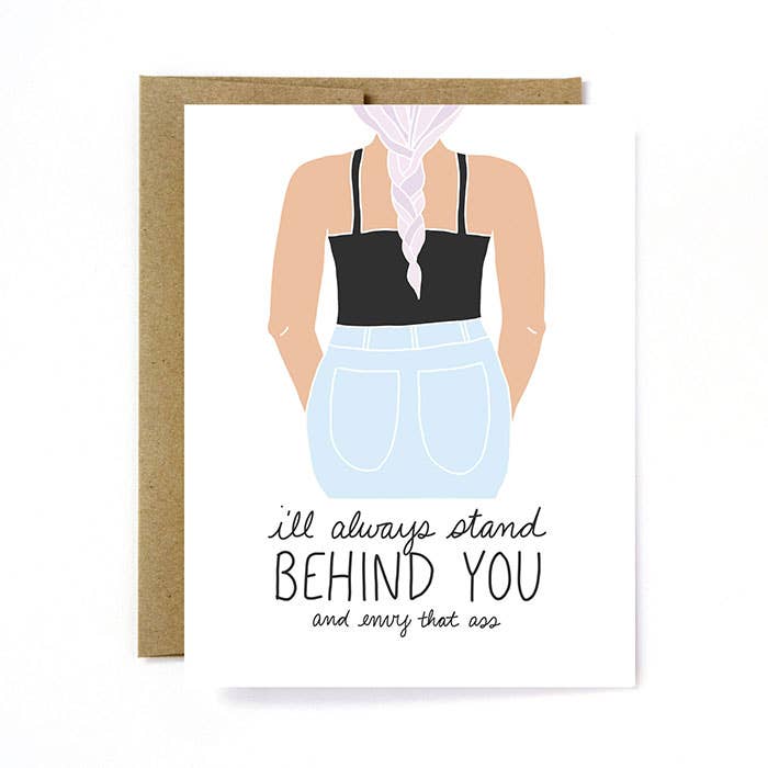 Encouragement Friendship Card - Behind You - Chocolate and Steel