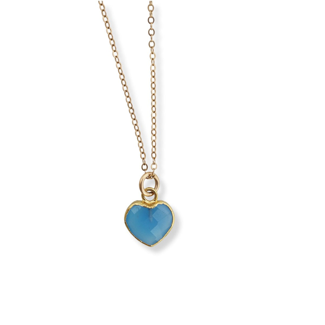 Esme Gemstone Heart Shaped Necklaces - Chocolate and Steel