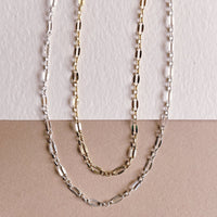 Flat Dapped Layering chain - Chocolate and Steel