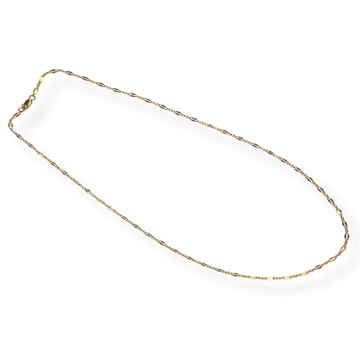 Flat Dapped Layering chain - Chocolate and Steel