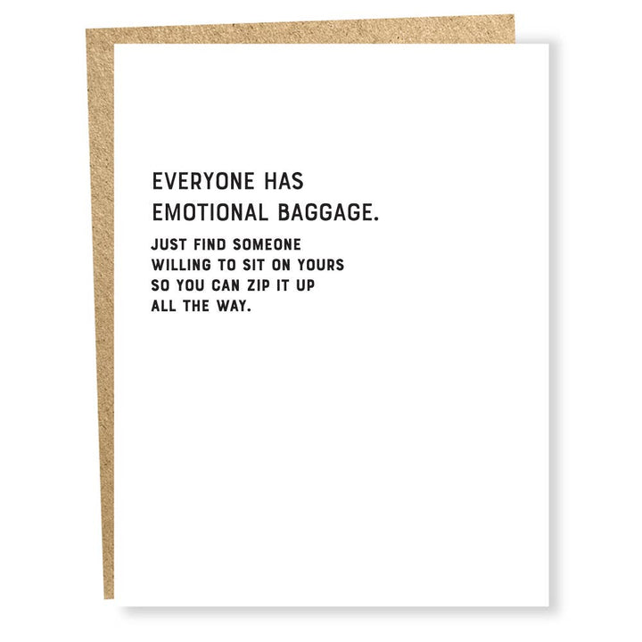 Friendship card: Emotional Baggage Card - Chocolate and Steel