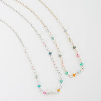 Funfetti Opal Chain Necklace - Chocolate and Steel