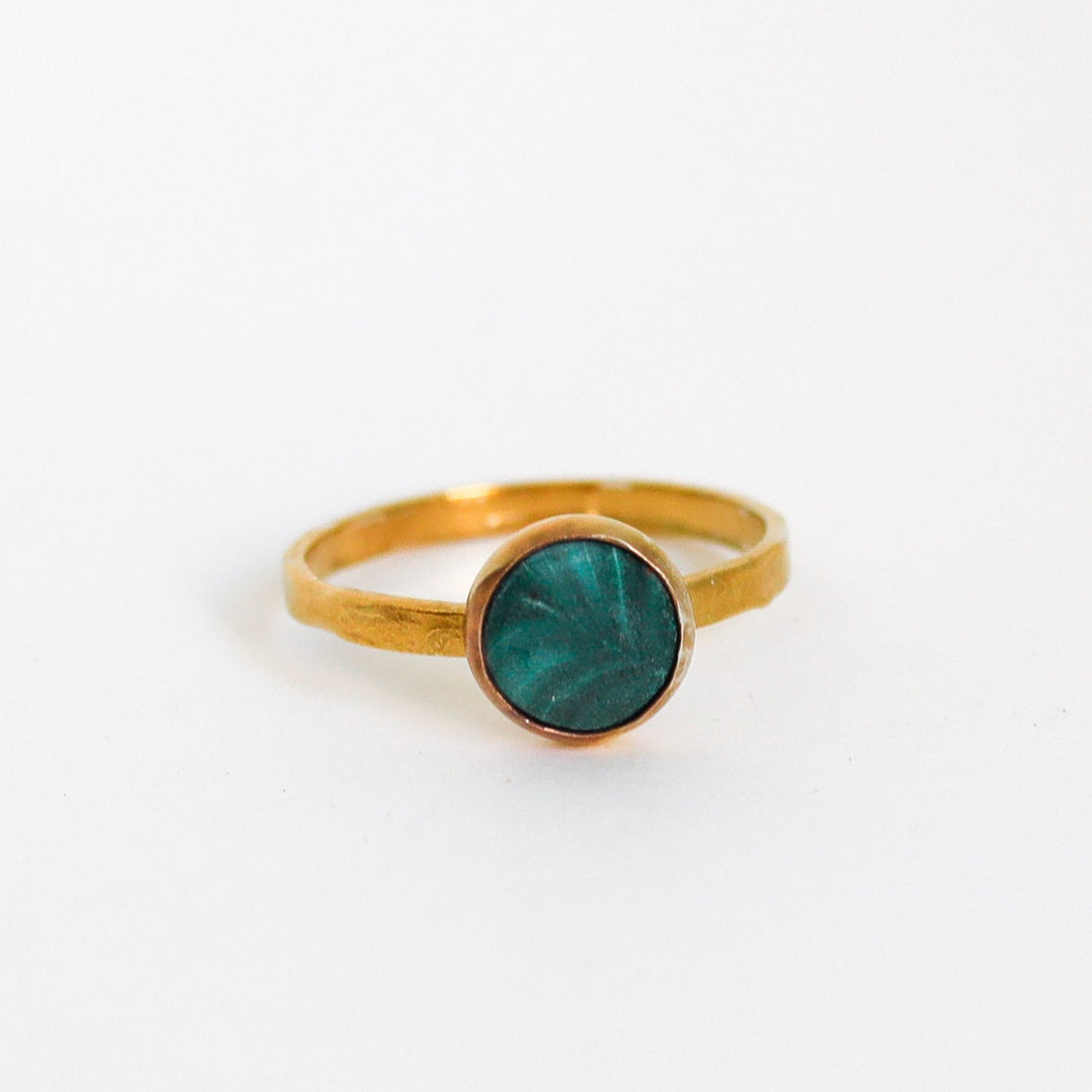 Gemstone Stacking Rings - Opal, Chrysoprase, Lapis, Malachite or Moonstone - Chocolate and Steel