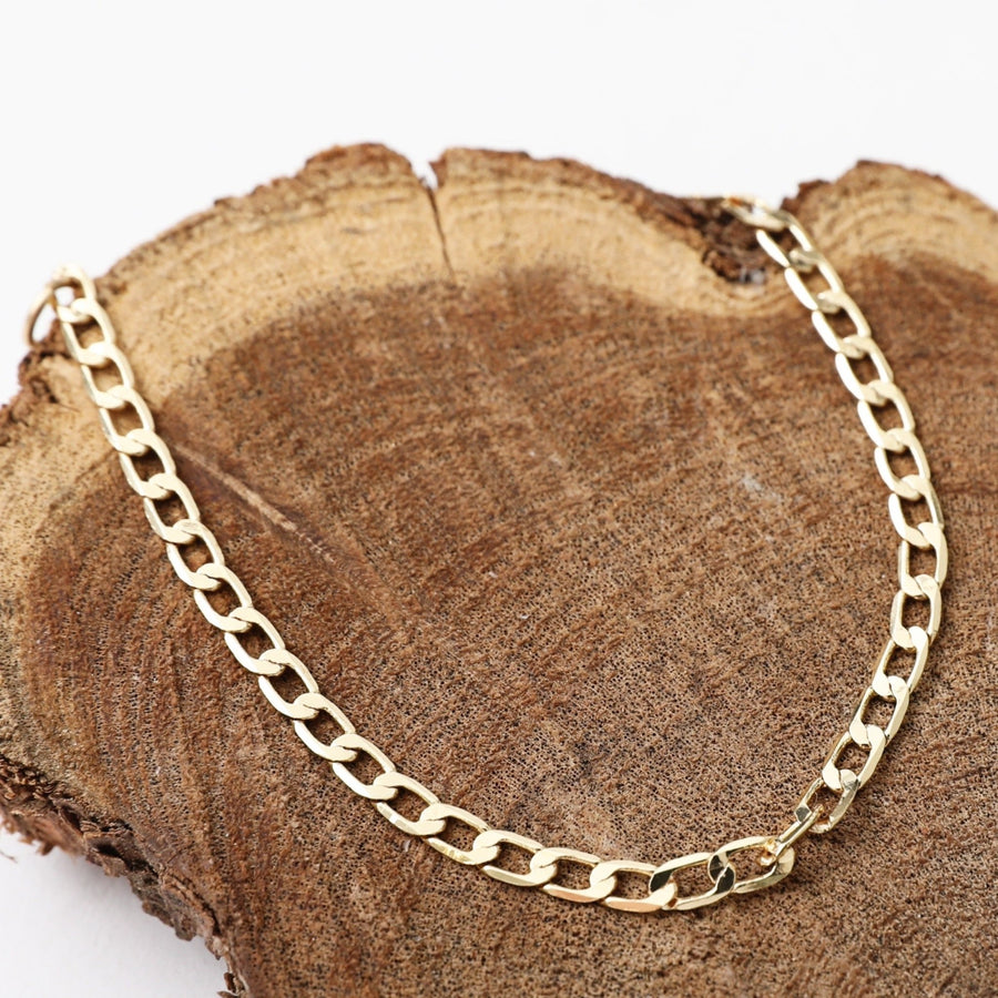 Gold Chain Layering Bracelets - Chocolate and Steel