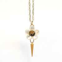 Gretchen Daisy Necklace - Chocolate and Steel