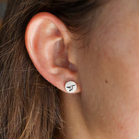 Hummingbird Stud Earrings - Chocolate and Steel