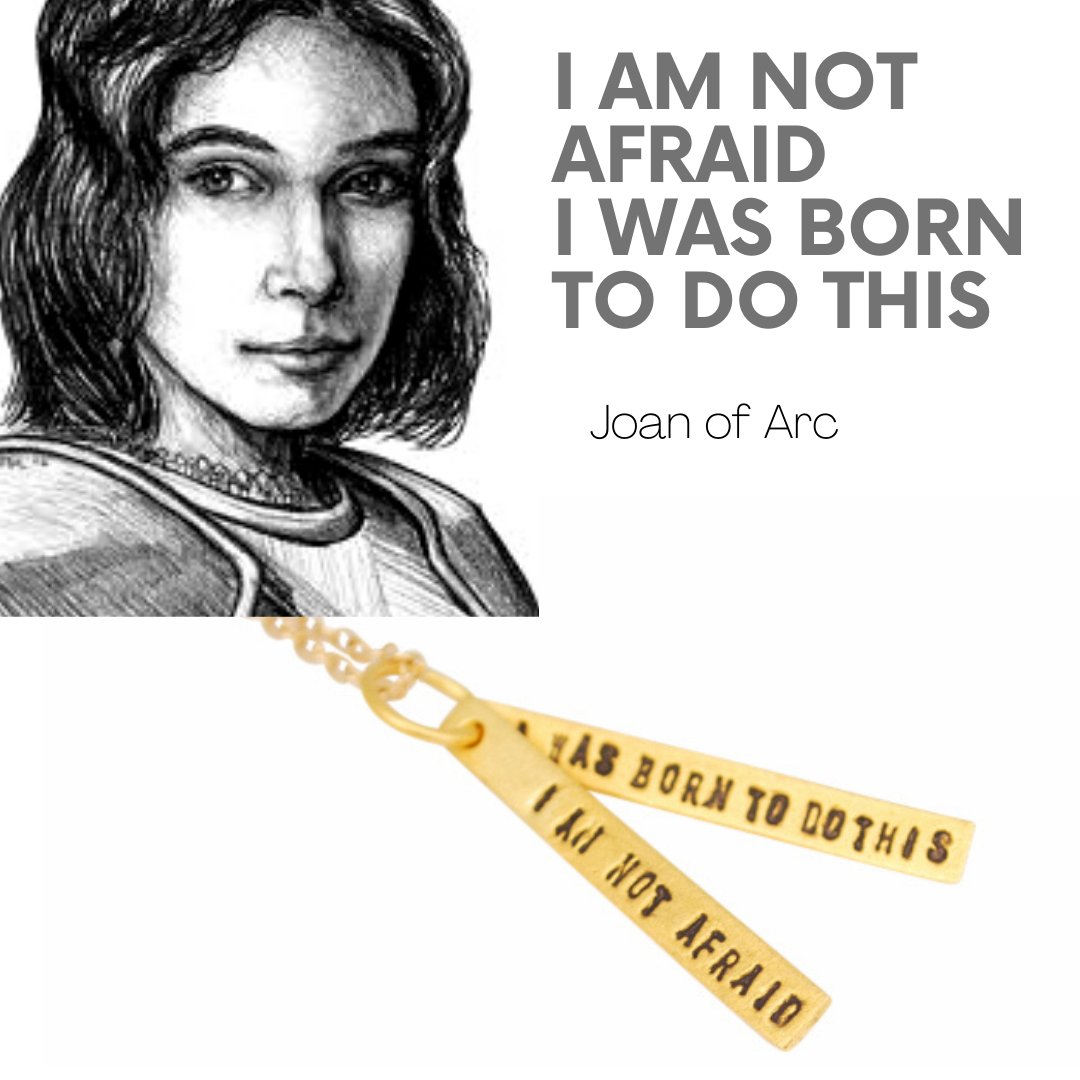 "I am not afraid. I was born to do this." -Joan of arc quote necklace - Chocolate and Steel