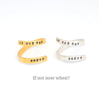 "If not now when?" Wrap Ring - Chocolate and Steel